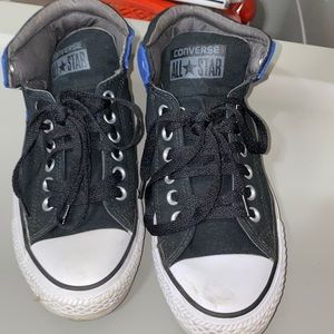 Black and blue converse